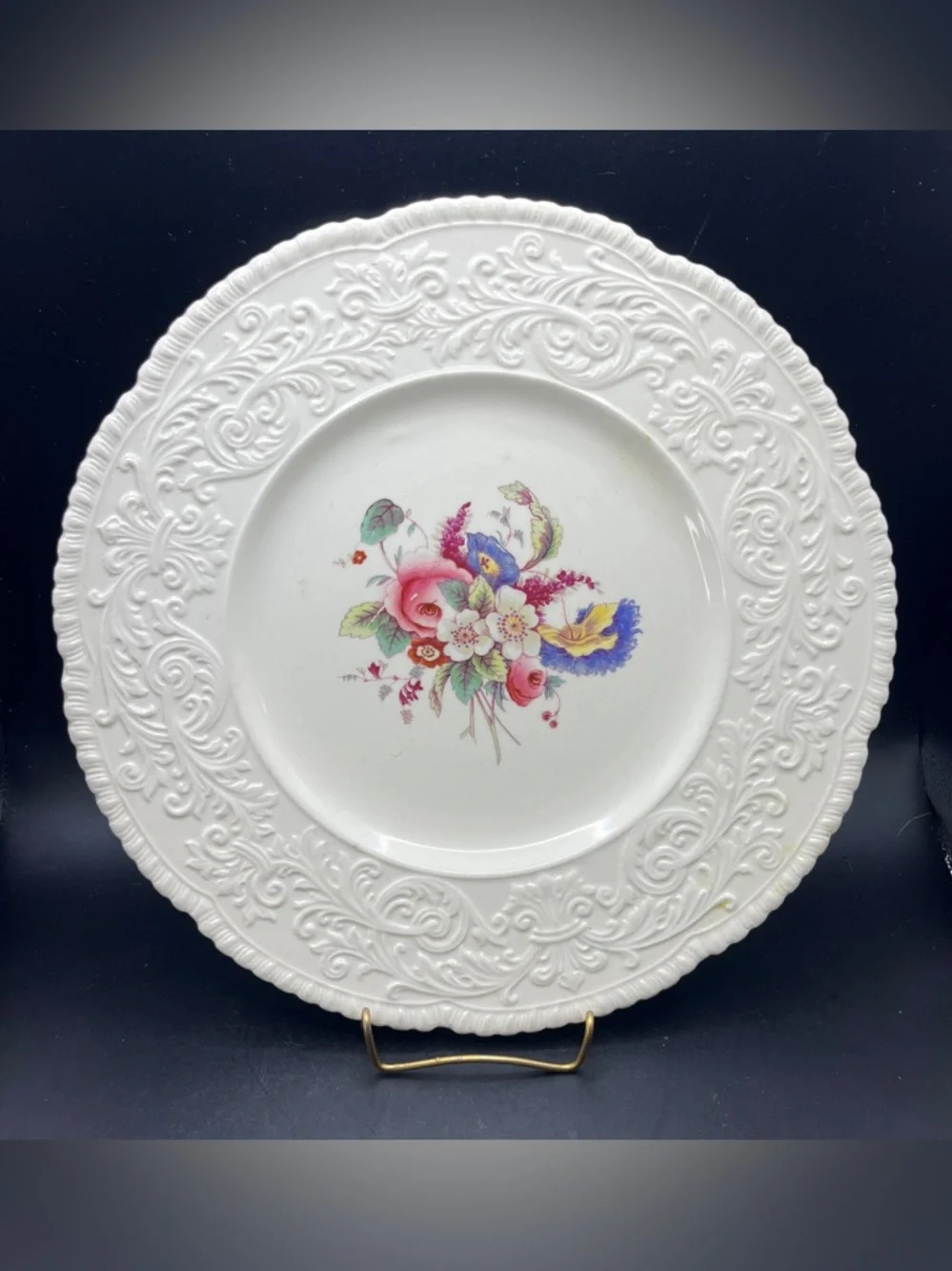 Rare Antique Royal Cauldon England Dinner Plate Scalloped Edge Circa 1930's